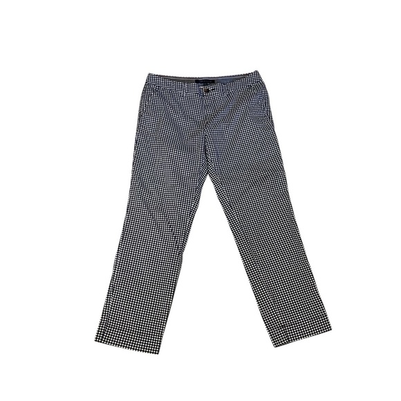 Tommy Hilfiger Navy White Gingham Straight Leg Pants Size 10 - Picture 7 of 7
